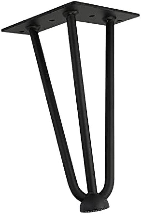 Tafelpoten Van Haarspeld, Naald, 4 Delige Set, Poten Haarspeld Staal Met 2 Robuuste Stangen Zwarte Meubelpoten Voor Het Maken Tafel 20 Cm Zwart 654558262