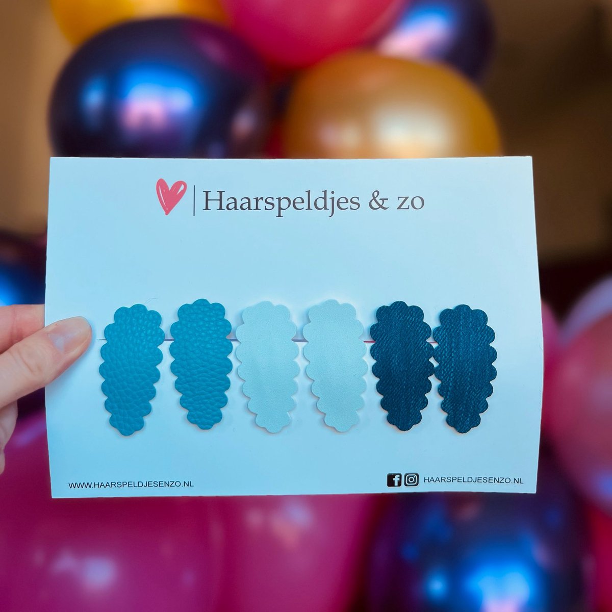 Haarspeldje Liz - golvend - setje - blauw - 5 cm speldjes