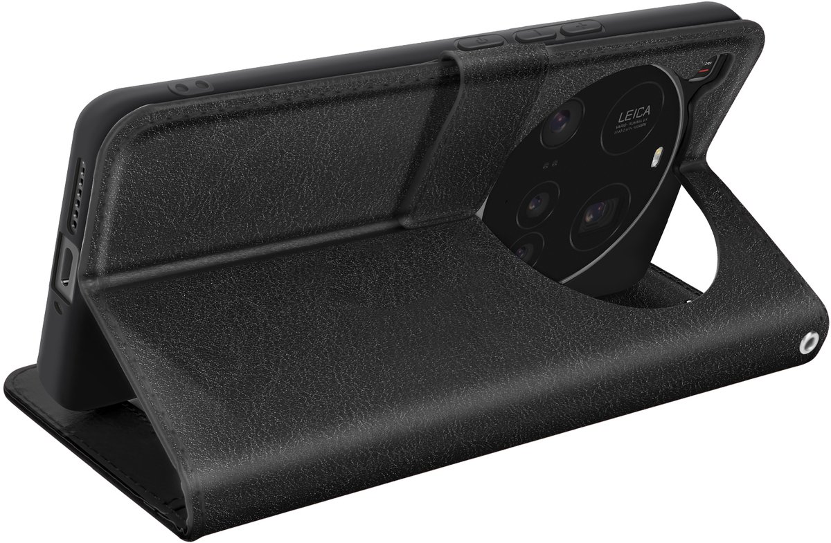 Mayaxess, Hoesje voor Xiaomi 15 Ultra Clamshell Wallet Stand, Zwart