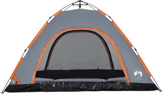vidaXL Tent - 5-Persoons - Snelontgrendeling - Grijs/Oranje Kampeertent - Dome Tent - Tent 5 Persoons - Waterdichte Tent - Camping Tent van Vidaxl — afbeelding 4
