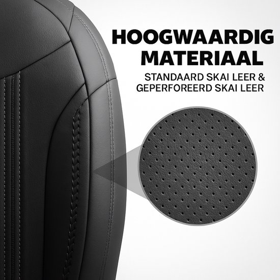 Housses de siège Toyota ProAce – 2016 à aujourd'hui – Noir Atlanta – Ajustement parfait (avec banquette passager)