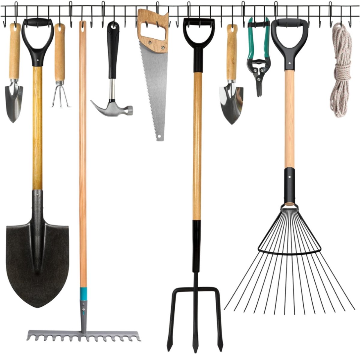 ZRSS® Ophangsysteem bezem en tuingereedschap - Gereedschapshouder - RVS