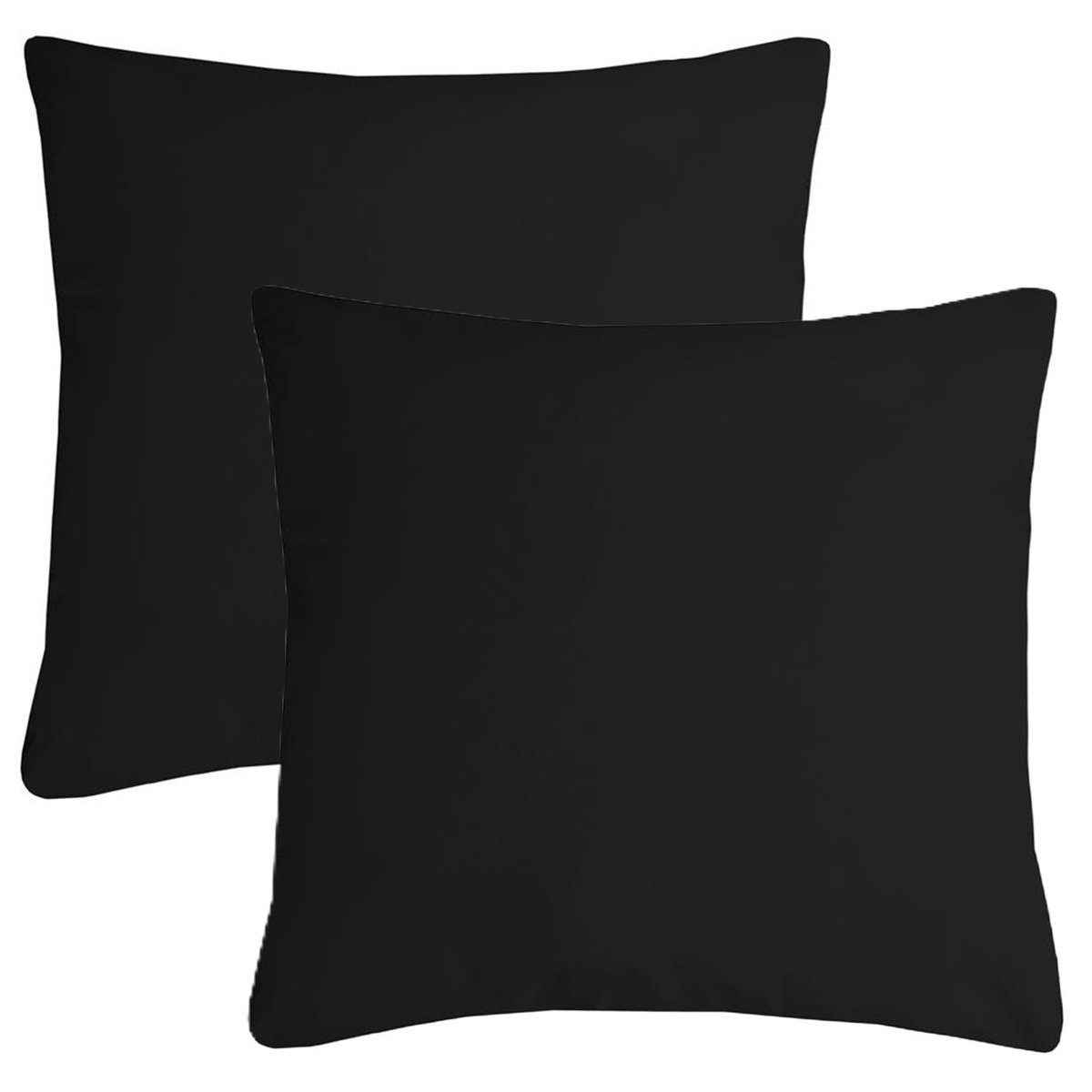 Stof Textile sierkussen Nelson - 2x - zwart - 60 x 60 cm - bank kussens - zitkussens - binnen/buiten - polyester