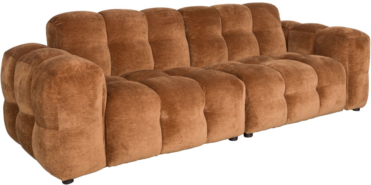 Dutchbone Hackman 3-zitsbank Velours Cognac Bruin