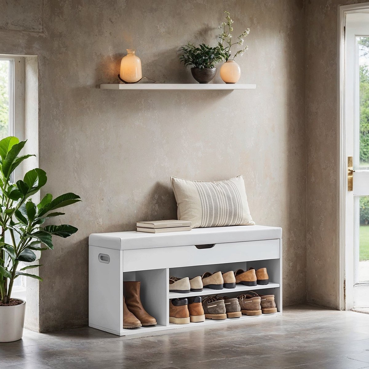 Schoenenbank – Met Opbergruimte – Gestoffeerd – Sfeervol Design