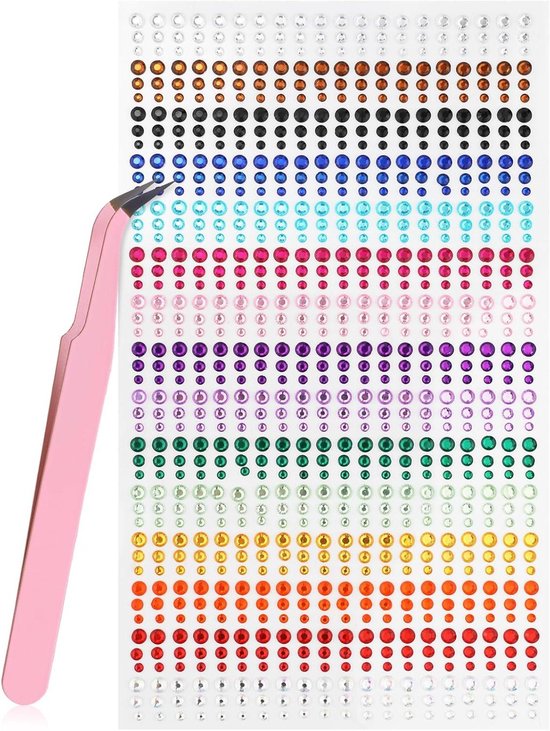 40 vellen glitter sterren stickers, 2160 stuks sterretjes stickers plaksterren kleurrijke beloningsstickers lerarenbenodigdheden voor DIY scrapbooking kaart decoratie