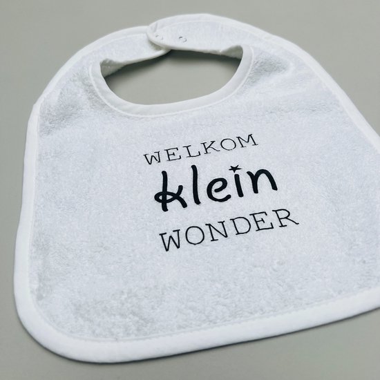 Kraamcadeau baby - cadeau door de brievenbus - slabbetje welkom klein wonder - snoepjes - slab bedrukt - geboorte baby - zwangerschapscadeau - baby geschenk - baby cadeau per post — afbeelding 4