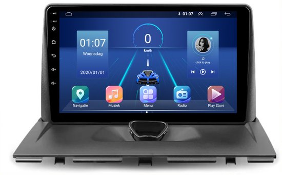 Autoradio Android 9" Pour Fiat Scudo 2007-2017 - GPS, CarPlay/Android Auto, WiFi, 2Go+32Go - Plug & Play - 2