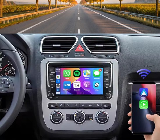 Hodozzy 4G 64GB Radio de Coche Android 2 DIN con Wireless Carplay