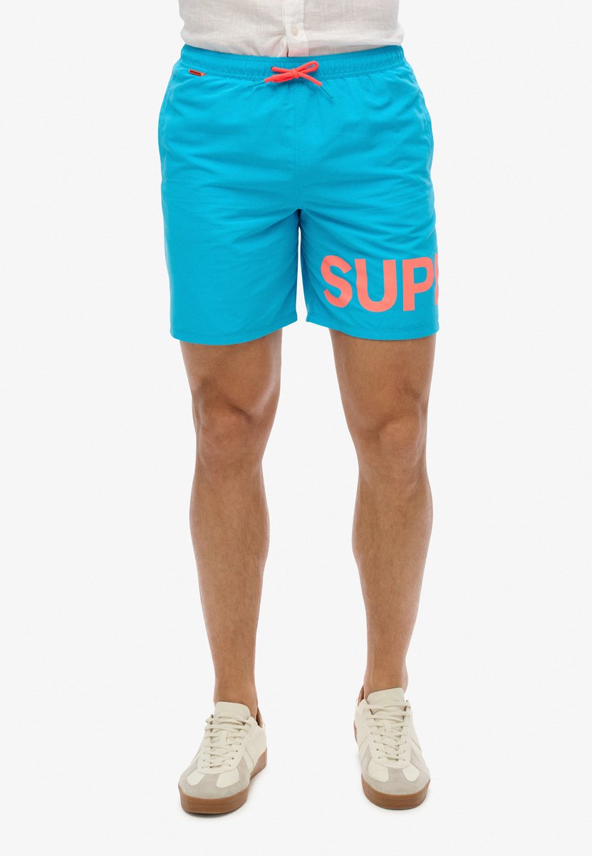 Superdry Grafische zwemshort 43 cm Heren Zwembroeken Blauw