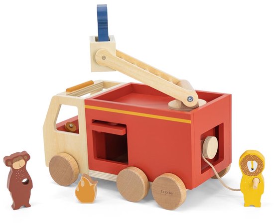 Trixie Houten Brandweerwagen All Animals - Speelgoedvoertuig