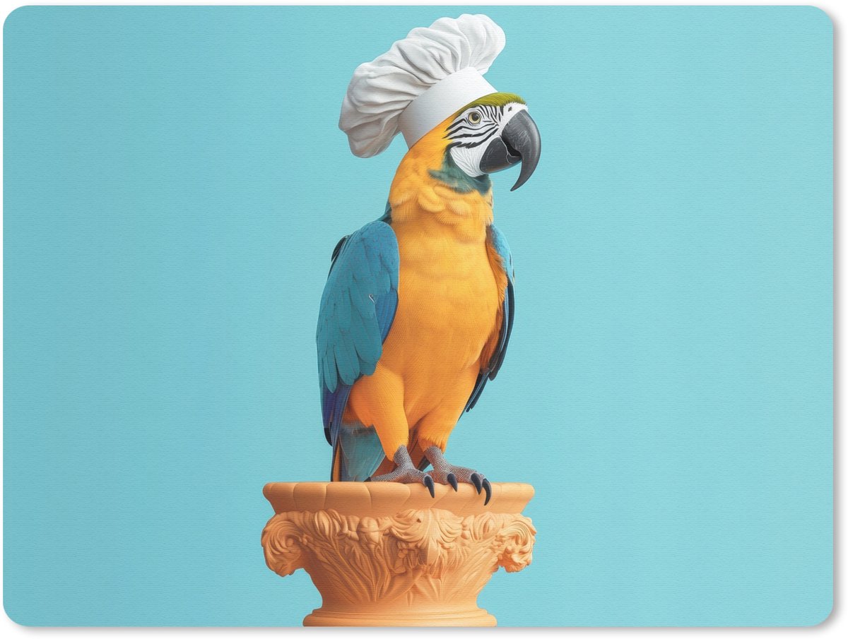 Muismat 23x19 cm - Mousepad Papegaai - Koksmuts - Grappig - Vogel - Muismatten