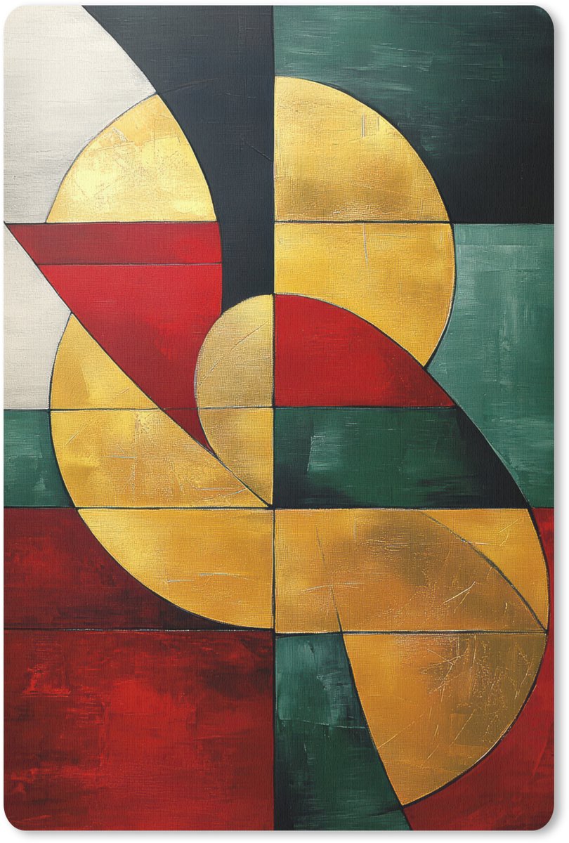 Muismat 18x27 cm - Mousepad Abstract - Kerst - Goud - Rood - Groen - Muismatten