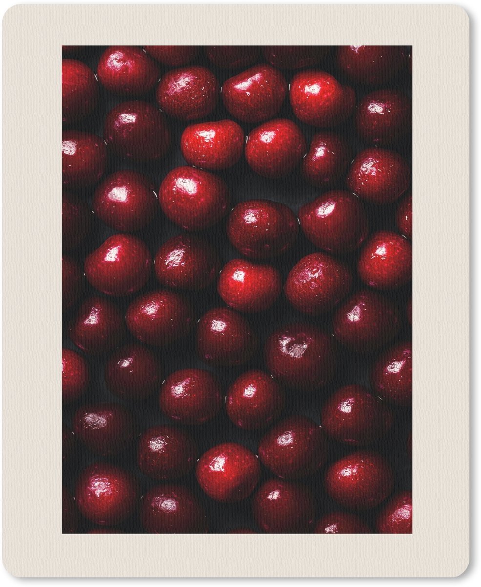 Muismat 19x23 cm - Mousepad Kersen - Rood - Muismatten