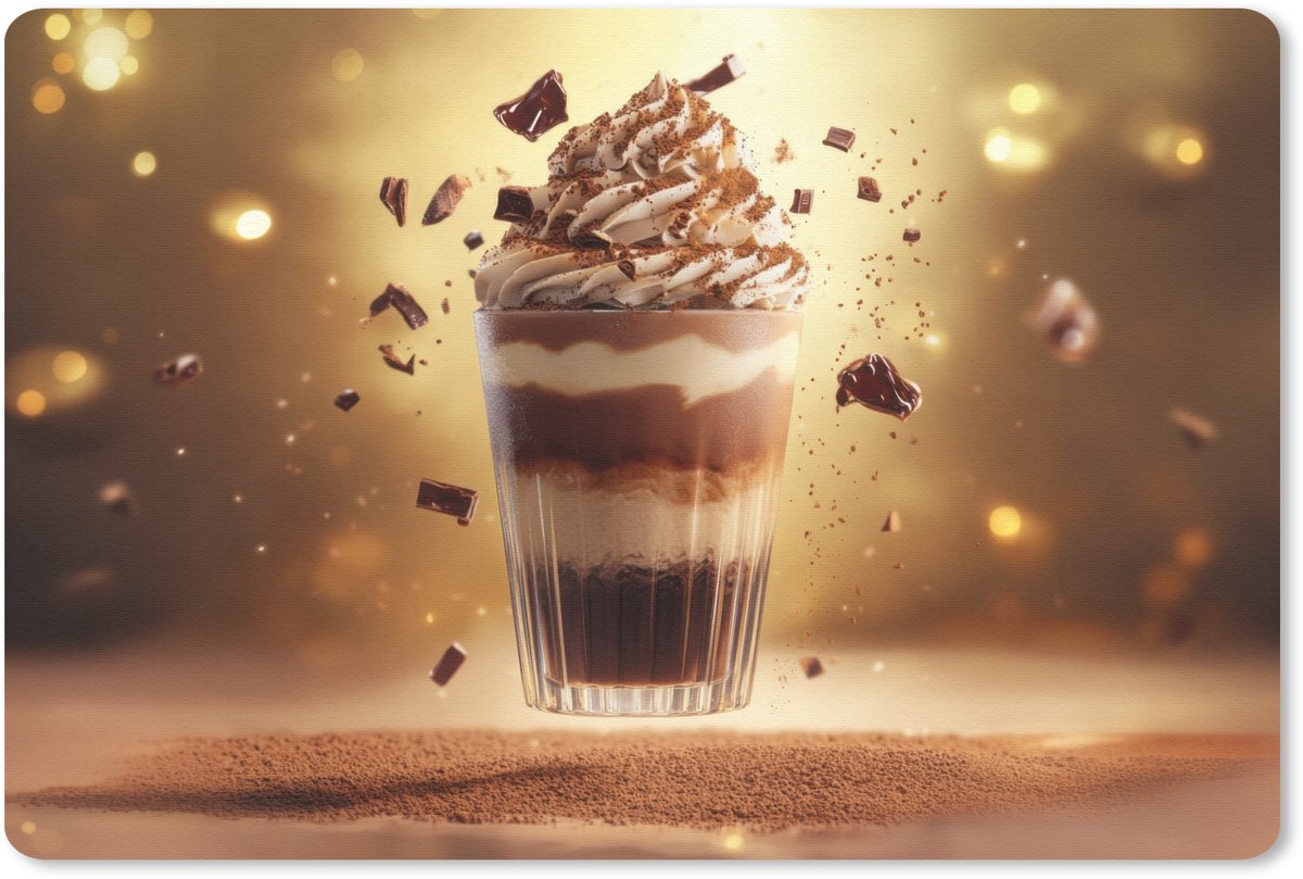 Muismat 27x18 cm - Mousepad Dessert - Chocolade - Zoet - Eten - Muismatten
