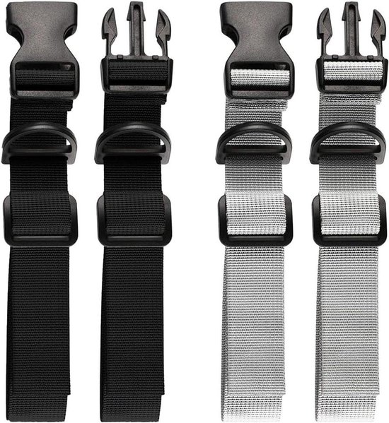 2 paires de sangles de poitrine pour sac à dos, clips à boucle, sangle de poitrine réglable à dégagement rapide pour jogging, cyclisme, randonnée en plein air , Zwart , Grijs , S