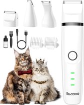 Stille 3-in-1 professionele tondeuse voor kat hond poten billen geknoopt dingleberry - wit
