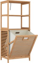 Meuble de salle de bain Vicco Novaro – 48,3 x 114 cm avec panier à linge Bamboe avec panier à linge