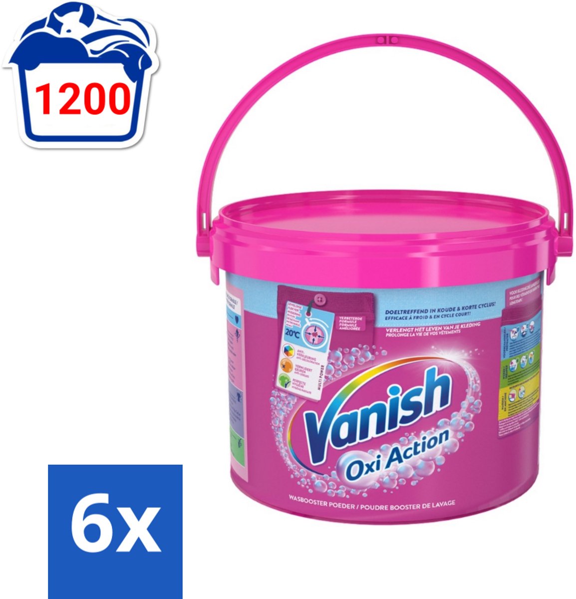 Vanish Oxi Action - Vlekkenverwijderaar - Wasbooster - Gekleurde Was - 2.7 Kg - Voordeelverpakking - 6 stuks