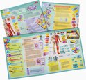 Spelhandleiding 'Ik leer het menselijk lichaam' met illustraties en spelonderdelen.