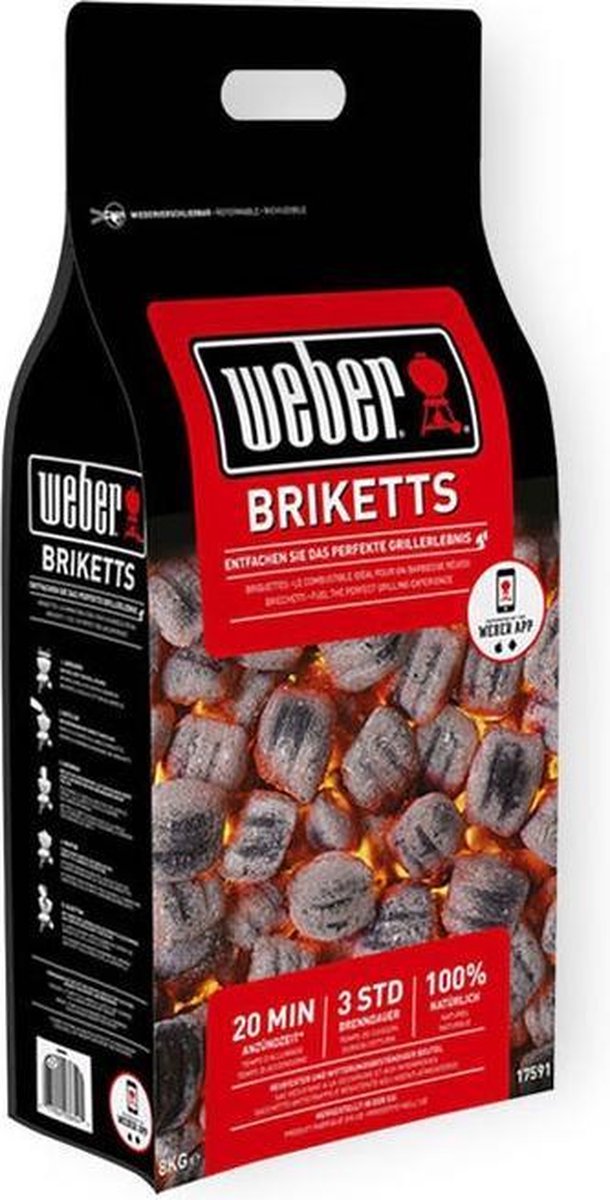 Zegevieren dubbel Vestiging Weber 17591 Briketten voor barbecue / grill 8 kg | bol.com