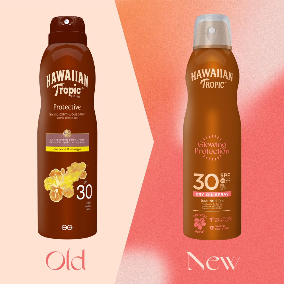 Hawaiian Tropic - Zonneolie Spray Protective Coconut & Mango SPF 30 - 3 x 180 ml - Voordeelverpakking
