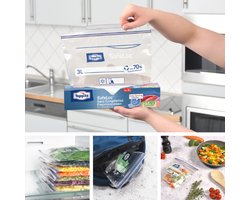 Toppits Safeloc Zip-Diepvrieszakken 3 liter - 3 x 15 stuks - Voordeelverpakking