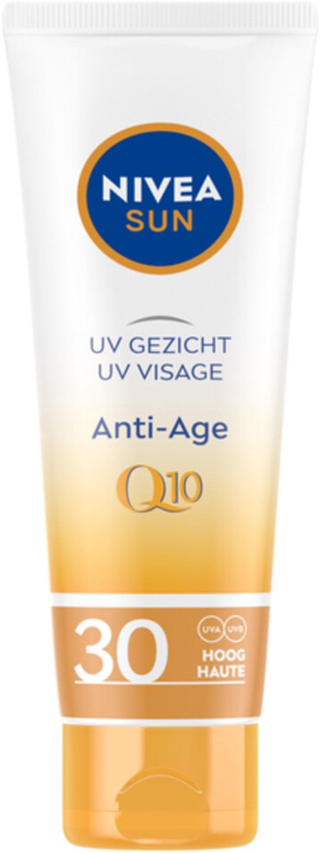 NIVEA Sun Anti-Age Q10 Zonnecrème Gezicht SPF 30 - 3 x 50 ml - Voordeelverpakking