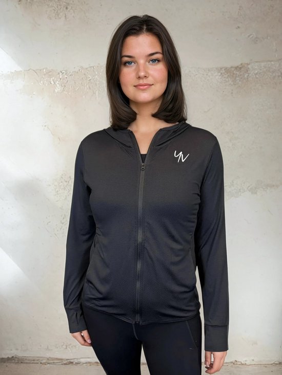 YV SPORT Sportvest Geneve - Ook in plus size - Premium kwaliteit - Fitness vest - Lichtgewicht - Snel drogend - Handige zakken - Optimale bewegingsvrijheid - Ademend en comfortabel - Sportjack dames - Zwart - S