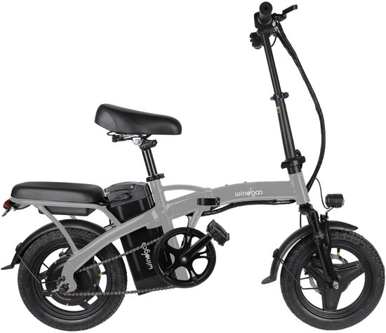 Windgoo B22 Elektrische Vouwfiets - Rijklaar Geleverd - Windgoo Smart-app - 14 Inch - 250W Motor - 30 km Actieradius - Mechanische Schijfremmen - Lichtgrijs