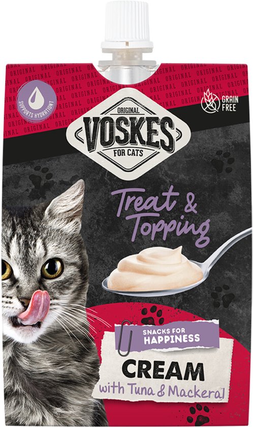 Voskes Original Cream Kattensnack Tonijn & Makreel - 15 x 90 gr - Voordeelverpakking