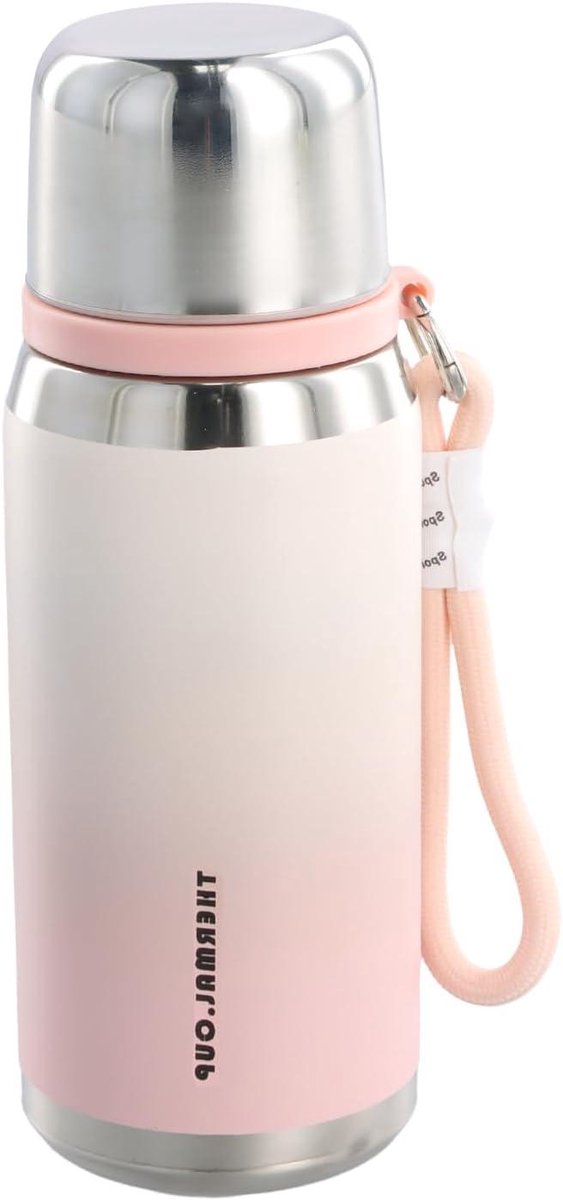 Roestvrijstalen vacuüm thermosfles geïsoleerde beker - 600 ml (roze)