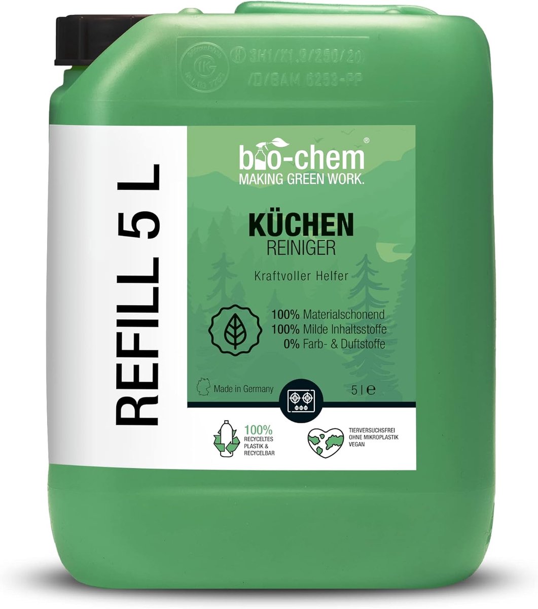 Krachtige Keukenreiniger 5L - Vetoplosser voor Keramische Kookplaten, Inductiekookplaten & Steel, Universeel inzetbaar, Biologisch afbreekbaar
