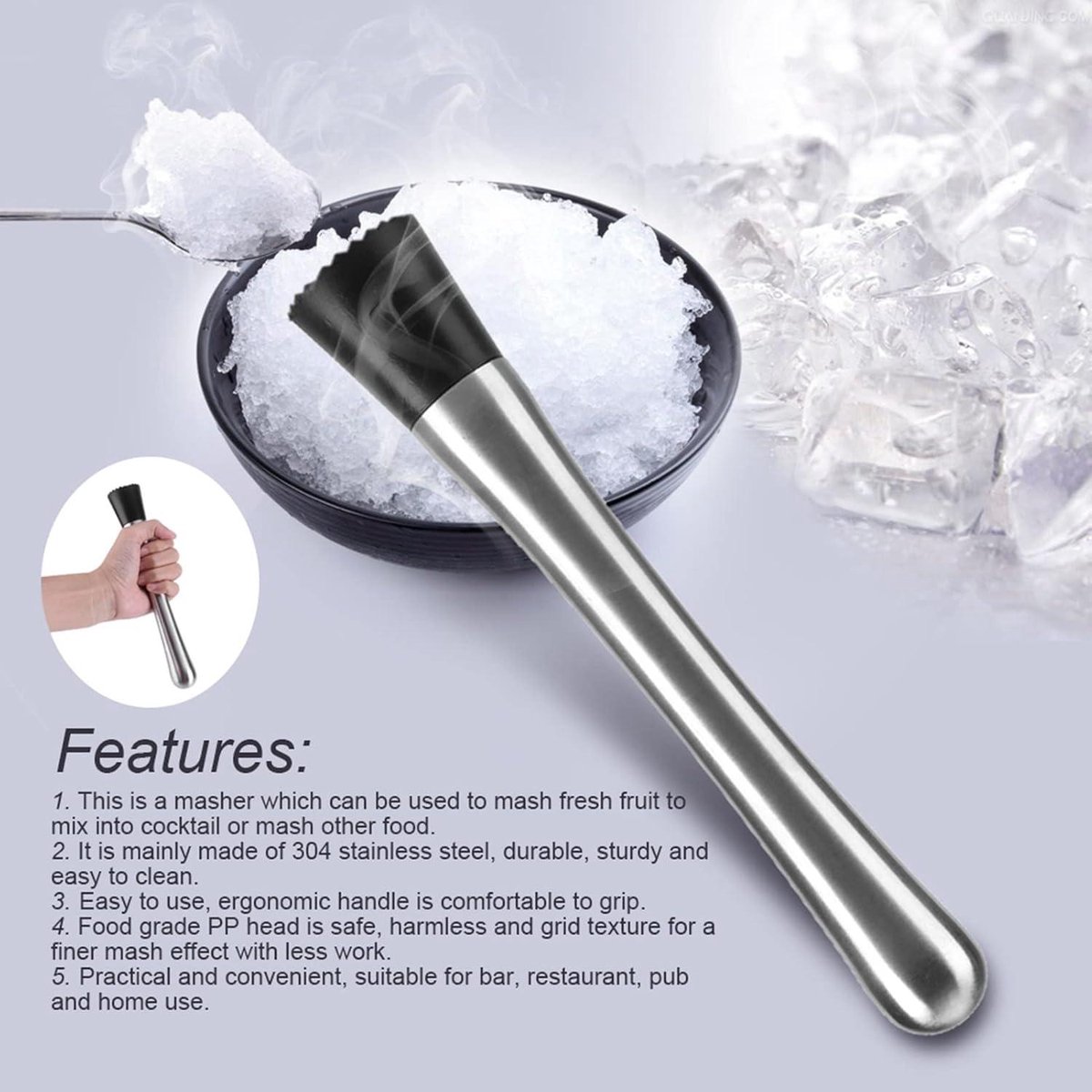 Mojito Masher Fruitmixer - 1 stuks, ideaal voor de bar