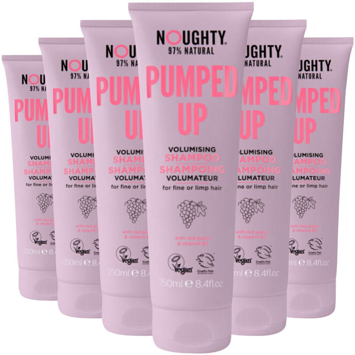 Noughty Shampoo Pumped Up Volumising - 6 x 250 ml - Voordeelverpakking