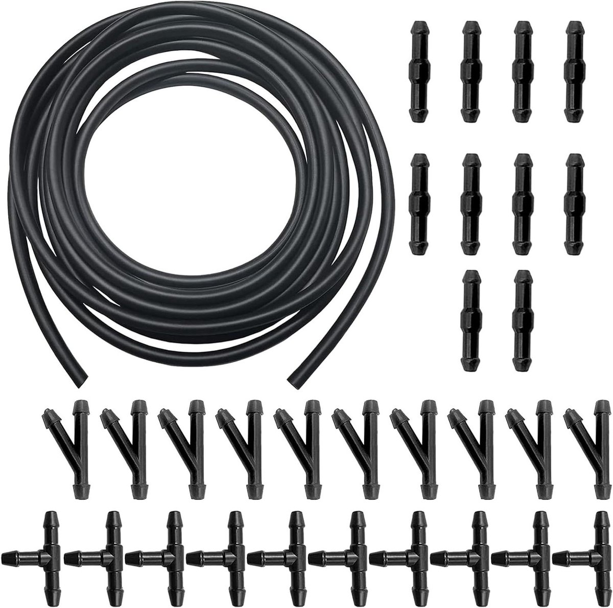 Reparatieset waswaterslang 5 m universele ruitensproeierslang met 30 stuks slangverbinders voor auto's