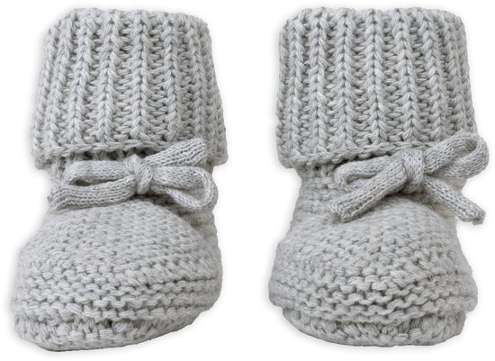 Lodger Newborn Slofjes 0-6M Grijs 100% Katoen Slipper Knit