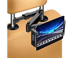 Tablet Houder Hoofdsteun auto - Verstelbare Arm - Geschikt voor o.a. iPad en Telefoon - Universeel - Auto Accessories - Zwart