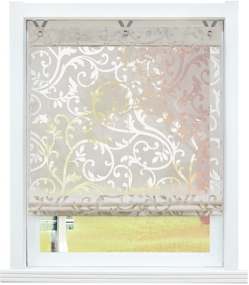 Ibenzoa Stijlvolle Semi-Transparante Vouwgordijnen voor Eenvoudige Installatie Zonder Boren wit