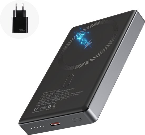 Phreeze Powerbank 10000 mAh Magnetische Draadloze Oplader - Phreeze - €33,99