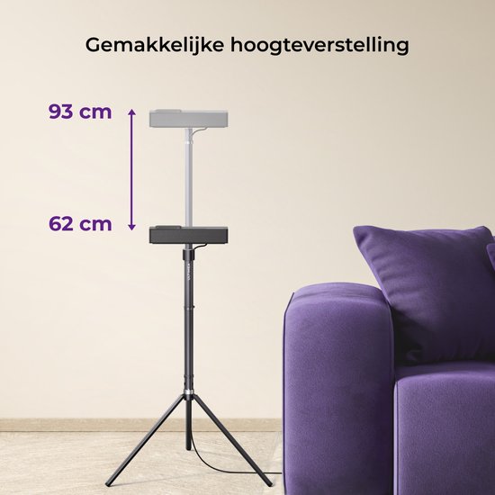 ULTIMEA paar luidsprekerstandaards, in hoogte verstelbare luidsprekerstandaards voor Nova S80, uitschuifbaar van 62 cm tot 93 cm voor surroundluidsprekers van Ultimea — afbeelding 3
