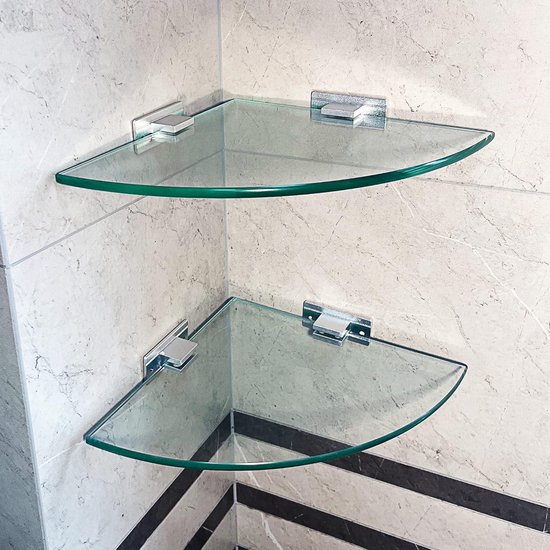 Euro Tische Glazen Wandplank Grijsglas - 50 cm