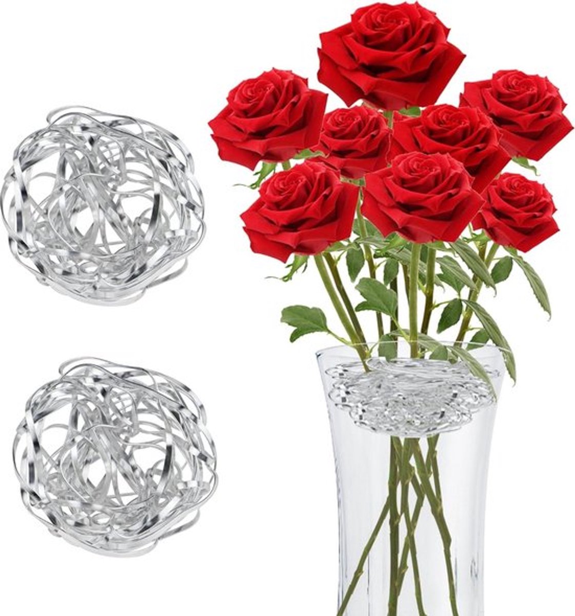Kenzan Bloemenegel Ikebana Steelhouder - Bloemen Steegel Hanataba - Bloemenarrangement voor Vazen Thuis - Bloemendecoratie Zilver 2 Stuks .