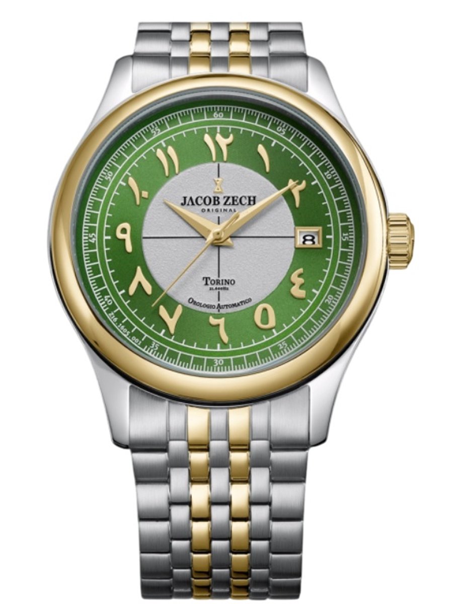 Jacob Zech Herenhorloge Torino Groen-Zilverkleurig Z16.1605.001