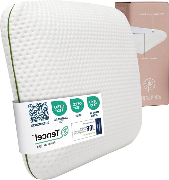 Wolkenfeld Kinderkissen 60x40x6 für Kinder ab 2 Jahren – Weiches und Atmungsaktives Kinderkopfkissen für einen sicheren Schlaf – Natürliches Memory Foam Oeko-TEX – Hypoallergene Tencel-Faserbezug