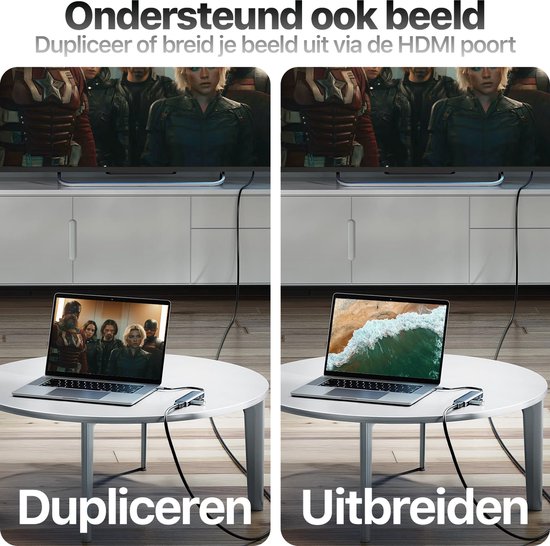 Hub USB C vers HDMI - Lecteur de carte SD - Répartiteur USB 3.0 avec Alimentation externe - Station d'accueil USB C 100 W - Compatible avec ordinateur portable, Samsung, MacBook Air, Pro, Thunderbolt, station Hub' accueil