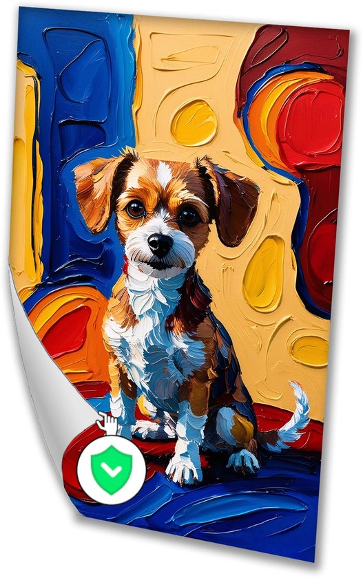 Aangepaste huisdierportretfoto, grappige badkamerkunst, hond leest krant op toilet, hond kunst aan de muur, hond in toilet, huisdier in bad