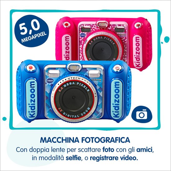 Blauwe en roze kindercamera's, 5.0 megapixel, 4x digitale zoom.