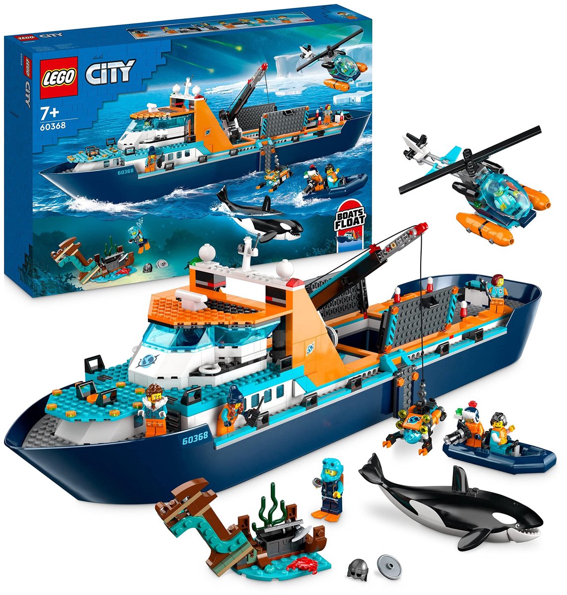 LEGO City Poolonderzoeksschip Groot Drijvend Boot Speelgoed Set voor Kinderen 7+ - 60368 — afbeelding 14