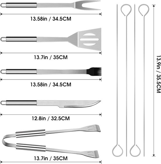 Famanu Gebruiksvoorwerp Set Rvs Professionele Grill Accessoires Tool Met Tas Gemakkelijk Te Dragen (9) van Famanu — afbeelding 3